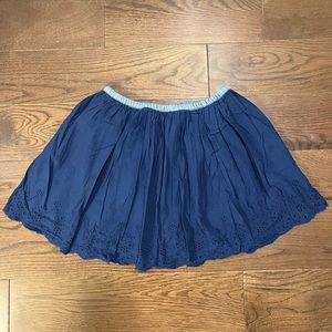 Girls Navy Eyelet Skirt
